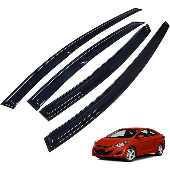 labwork 4-Pack Side Window Visors Wind Deflector Rain Guards Replacement for 2011-2016 Elantra
