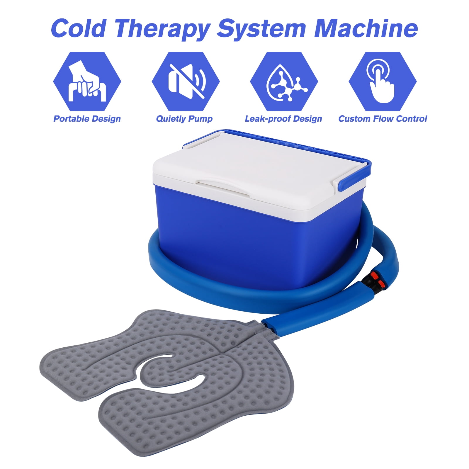 Cold Ice Machine for Knee Therapy System Knee/Joint Pad, Cooling Reservoir and Quiet Bump