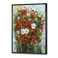 thumbnail image 3 of Bouquet Of White and Red Wildflowers 30 in x 40 in Framed Painting Canvas Art Print, by Designart, 3 of 5