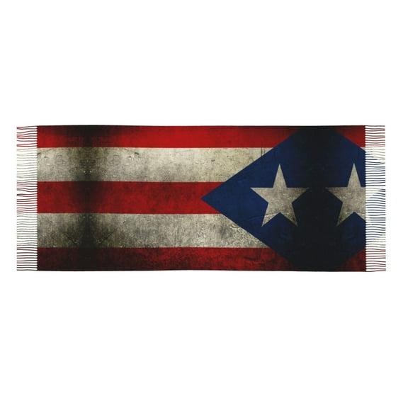 Womens Retro Puerto-Rico-Flag Scarf Shawl Wraps Soft Warm Shawls