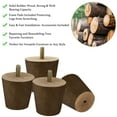 thumbnail image 4 of Uxcell Wood Furniture Legs 4Pcs, Hardwood Replacement Legs for Sofa DIY Walnut Color 1.97 inch, 4 of 8