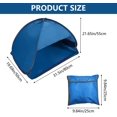 thumbnail image 2 of Tienda de campaña de playa emergente azul, 1 paquete, mini parasol de playa, protección facial, para picnic, playa, camping Sincero Electrónica, 2 of 5
