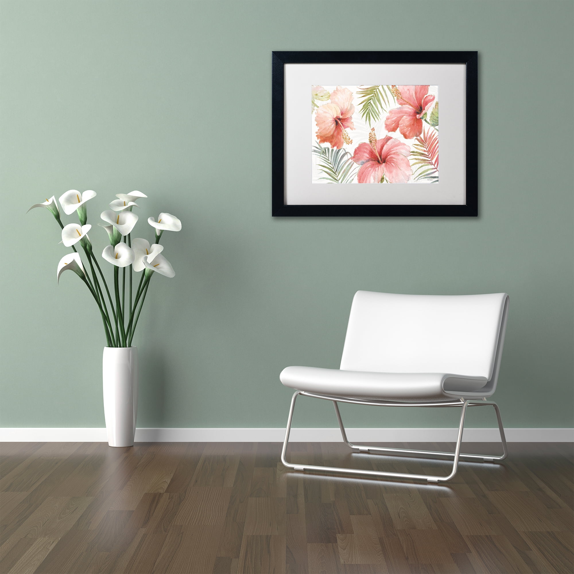 Trademark Fine Art 'Tropical Blush I' Matted Framed Art by Lisa Audit