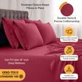 thumbnail image 5 of Lux Decor Collection Queen Sheets Set - 6 Piece Microfiber 16 Inch Deep Pocket Bed Sheets Set - Burgundy, 5 of 11
