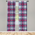 thumbnail image 3 of Ambesonne Plaid Curtains, Pink and Blue Tartan, Pair of 28"x84", Blue Pink Grey, 3 of 5