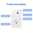 thumbnail image 3 of Smart socket,Switch App Wifi Wall Switch With Switch Usb Switch Voice Outlet Wire Wall Switch Type-c Usb 1 Way Tempered Panel Switch Socket Switch Wire Required App Voice Required Usb Power, 3 of 6