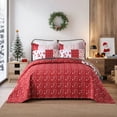 thumbnail image 2 of Christmas Themed 3 Pcs Patchwork Quilt Set Snowflake Design Cozy Bedspread for Holiday Season, 2 of 12
