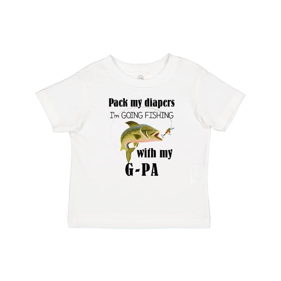 Inktastic Pack My Diapers I Am Going Fishing with G-pa Boys or Girls Baby T-Shirt