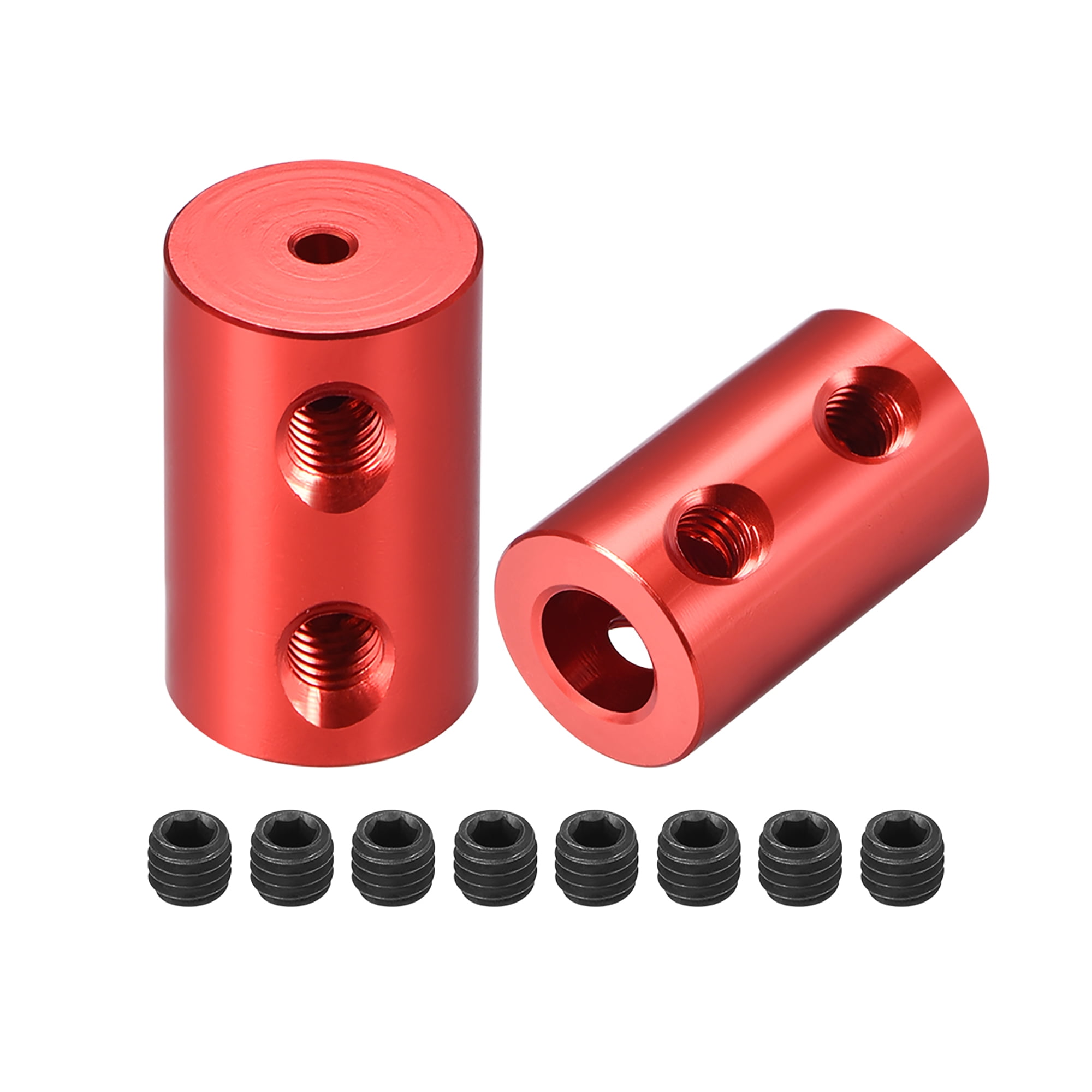 Shaft Coupling 2mm to 6mm Bore L20xD12 Robot Motor Wheel Rigid Coupler Red 