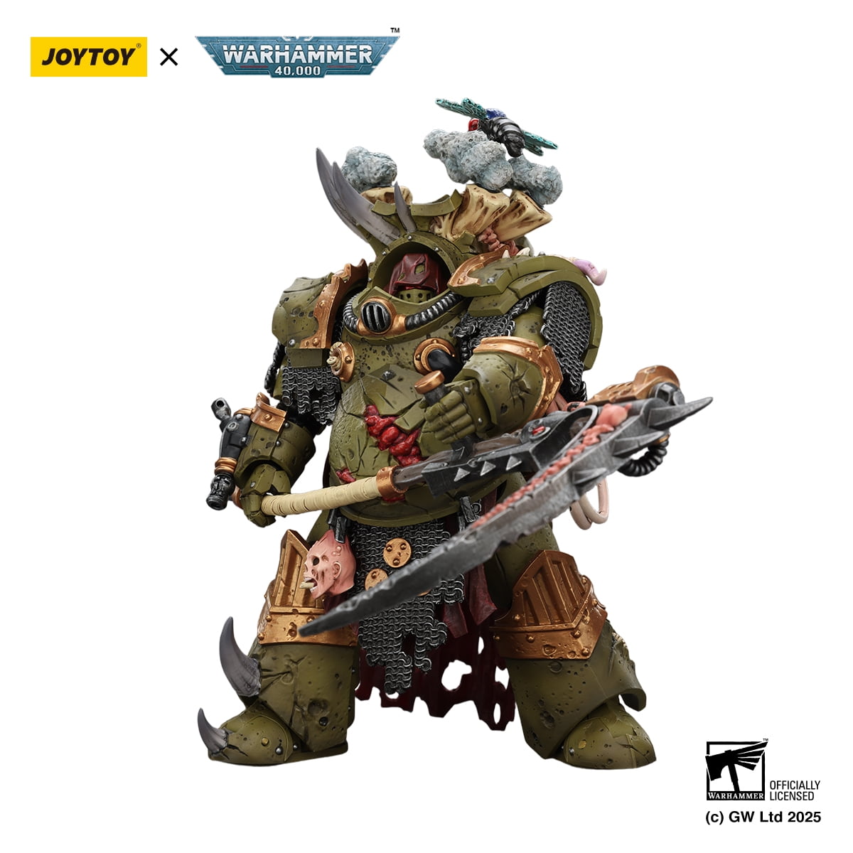 [IN STOCK] JOYTOY Warhammer 40K 1/18 Action Figures Death Guard Deathshroud Terminator 1 with Manreaper and Plaguespurter Gauntlet