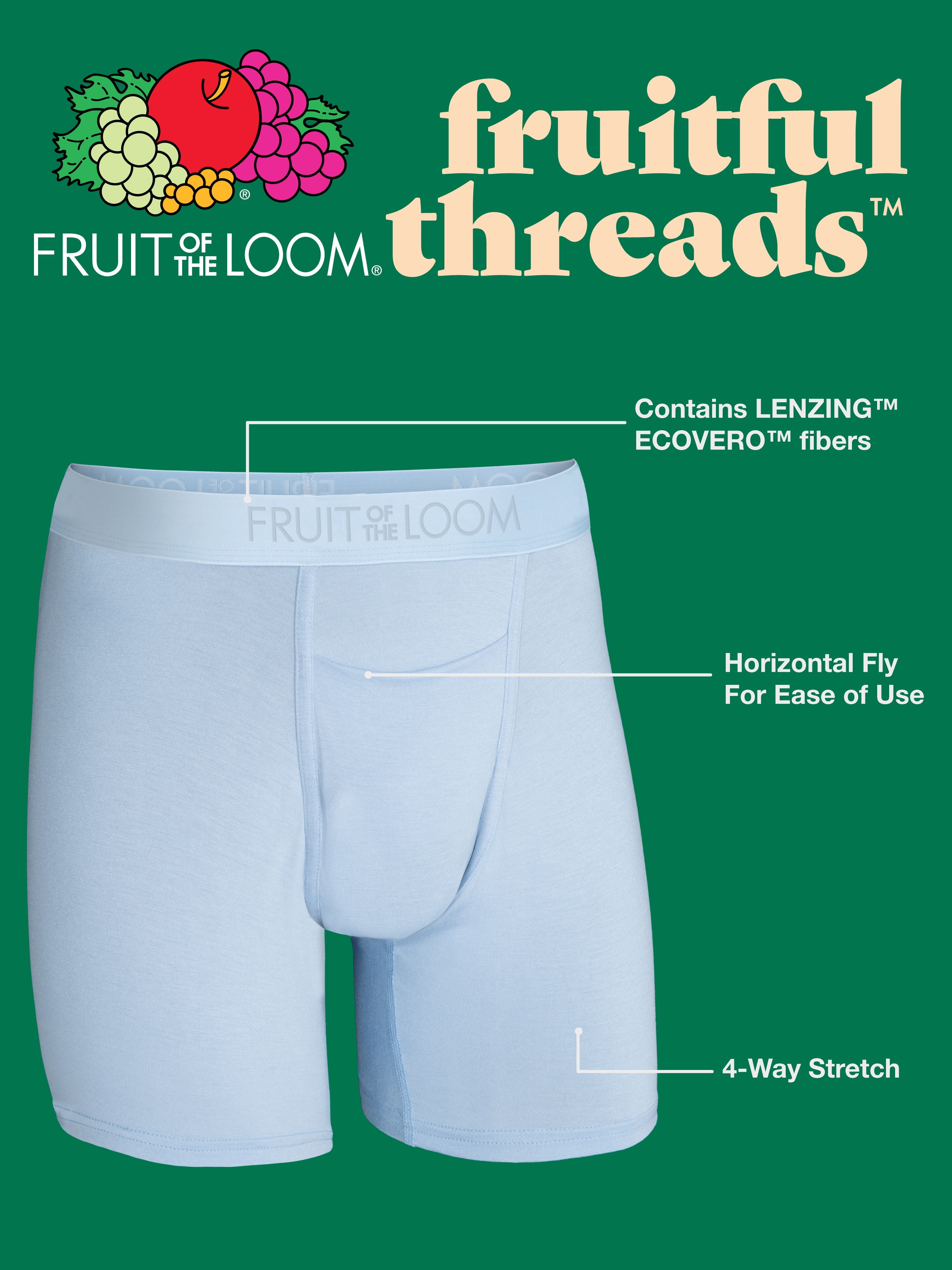 Fruit of the Loom Men's Fruitful Threads Boxer Briefs, 3-Pack