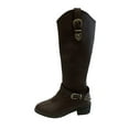 thumbnail image 2 of Viluyesy Womens Western Knee High Boots, Low Heels Pull-On Wide Calf 2025 Fashion Tall Boots Brown, 2 of 9