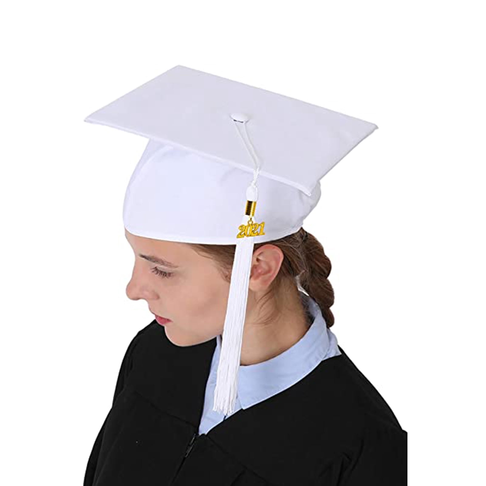 Dserhfy Graduation Hat Unisex Decorative Polyester Adult Graduation Tassel Cap for Bachelor