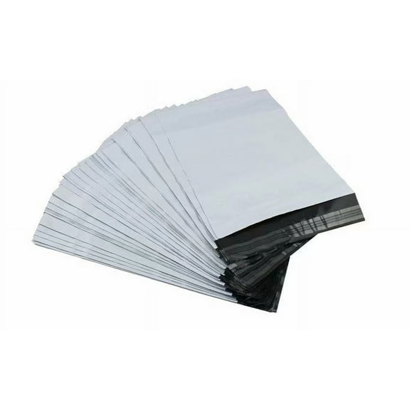 Poly Envelope Mailers 200 Pcs 10x14 inch (25x35cm) 2.4mil White Shipping Bags Mailer Bags Postal Bags Self Adhesive, Waterproof and Tear-Proof Shipping Supplies for Non-Fragile Items Clothes Papers