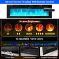 thumbnail image 3 of Blotout 81" Fireplace TV Stand with 50" Fireplace, LED Lights & Power Outlet for 90/85/80 Inch TV, Modern Gaming Entertainment Center with High Gloss Cabinet, Media TV Console for Living Room, 3 of 10
