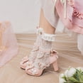 thumbnail image 4 of SACFOF Platform Mary Jane Heels Chunky Cute Gothic Lolita Dress Shoes Bow Platform Heels, 4 of 6