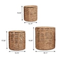 thumbnail image 4 of JONATHAN Y Zaria 18" Coastal Bohemian Handwoven Water Hyacinth Nesting Round Accent Table, Natural (Set of 3), TBL2503A-3SET, 4 of 7