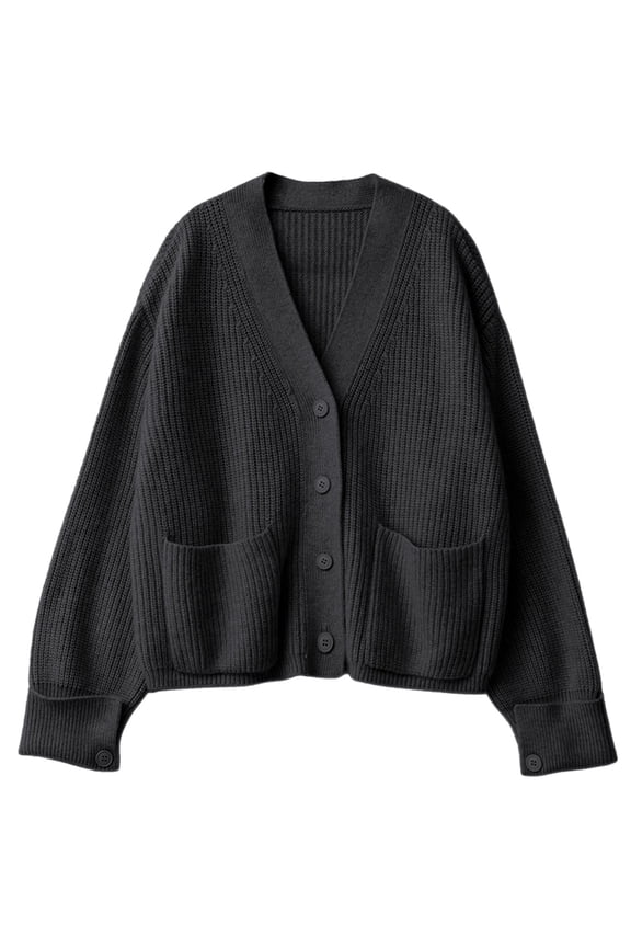 Women's Open Front Loose V Neck Design Long Sleeves Turn Over Lightweight Autumn Sweater With Pockets Sweaters for Women Long Sleeve Crotchet Cardigans for Women Short Sleeve Cardigans for Women plus