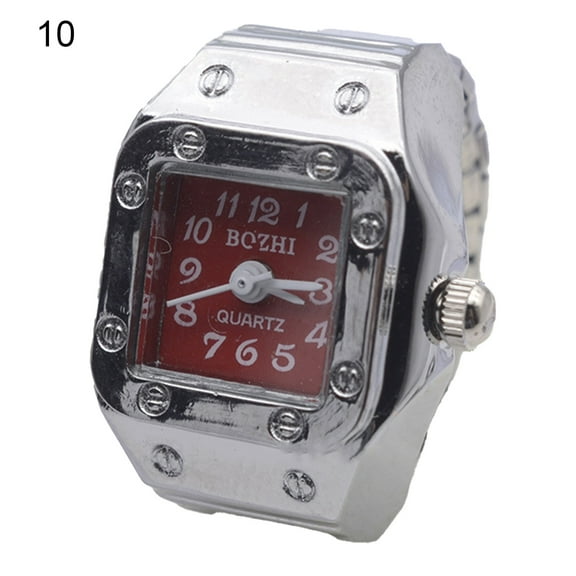 Huanledash Couple Watch High Elastic Adjustable Alloy Fashionable Finger Ring Watch for Men