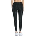 thumbnail image 3 of Women's Faux Leather Leggings Leopard Print Tummy Control Athletic Workout Yoga Pants, 3 of 8