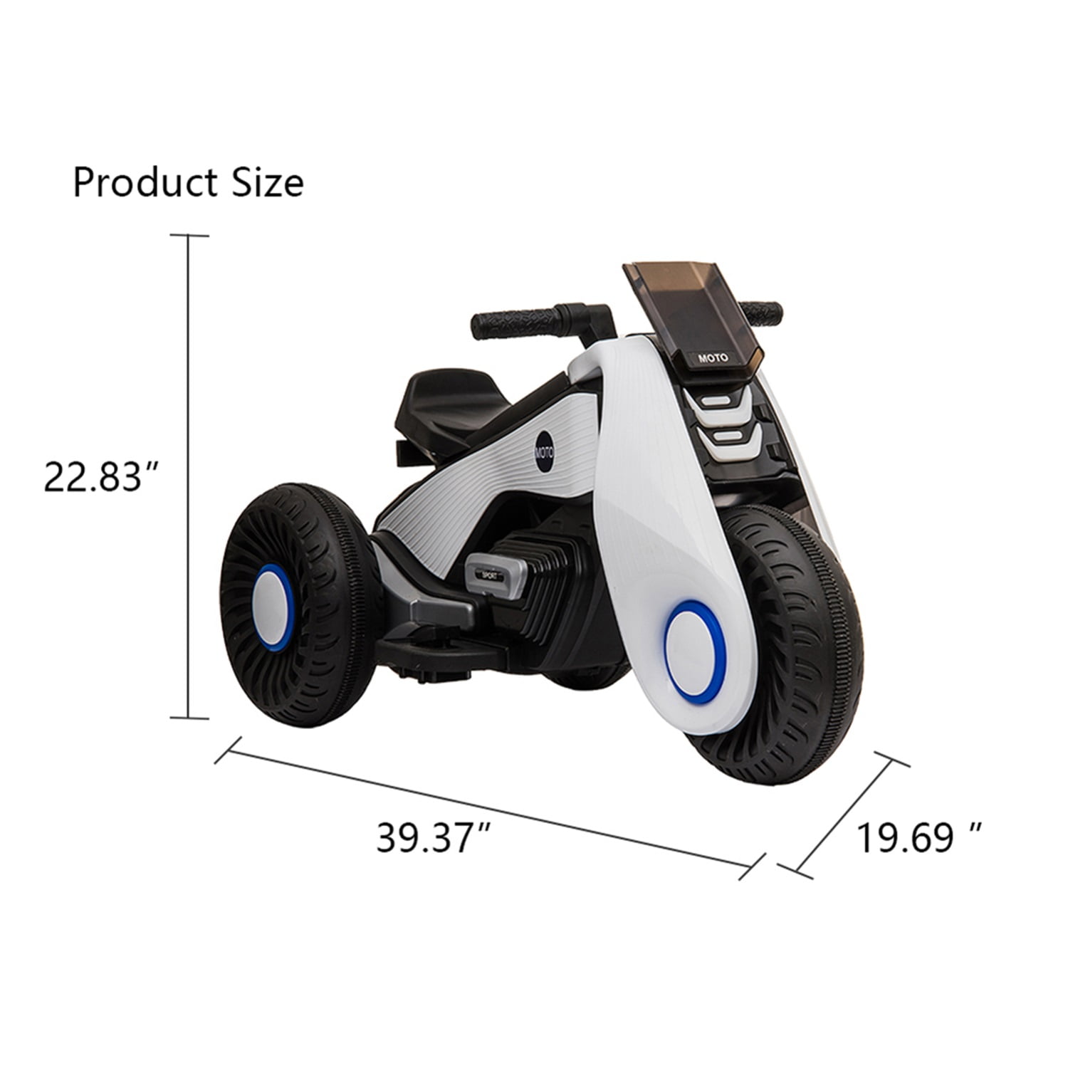 CIPACHO Kids Ride on Motorcycle, 6V Battery Powered 3 Wheels Motorcycle Toy for Children Boys & Girls, Electric Ride on Motorcycle, White
