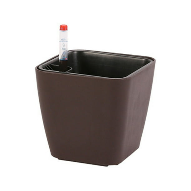 Macetas duraderas para plantas Matsuzay con autorriego elegante Jardín y Patio café 14*13*10.5