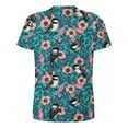 thumbnail image 5 of T Shirt For Men Birds Flower Print Pink And Blue Rose Male Popular Premium Pattern Tee Shirt Short S, 5 of 7