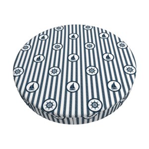 Easygdp Nautical1 Print Easy To Install Bar Stool Covers&Stool Covers Round&Elastic Stool Cover, Barstool Covers,Washable&Bottom With Elastic Edge-14 inch