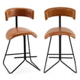 thumbnail image 1 of Gymax Modern Counter Height Stools Set of 2 w/Curved Padded Back & Seat Metal Legs, 1 of 7