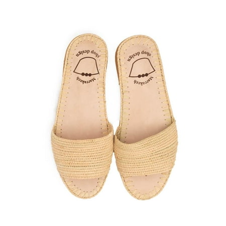 

Marrakech Shop Design Raffia Sandals - Beige