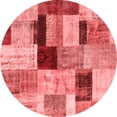 thumbnail image 1 of Ahgly Company Indoor Round Patchwork Red Transitional Area Rugs, 4' Round, 1 of 4