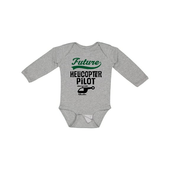 Inktastic Future Helicopter Pilot Boys or Girls Long Sleeve Baby Bodysuit