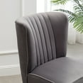 thumbnail image 3 of Roundhill Furniture Elon Contemporary Velvet Upholstered Accent Chair, Gray, 3 of 13