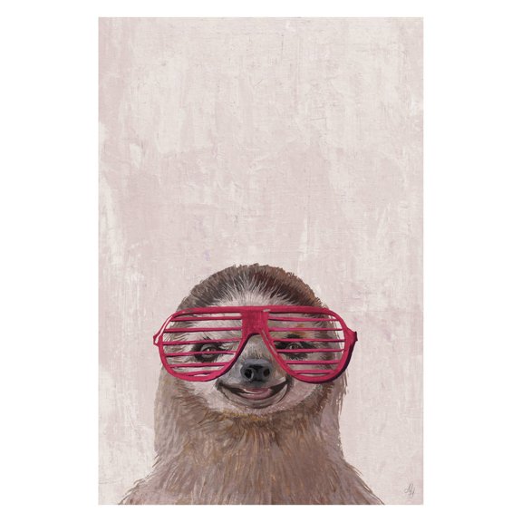Marmont Hill Retro Sloth Wrapped Canvas Print Wall Art