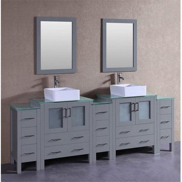 Mercury Import Group AGR230CBECWG3S 96 in. Bosconi Double Vanity Set - Gray