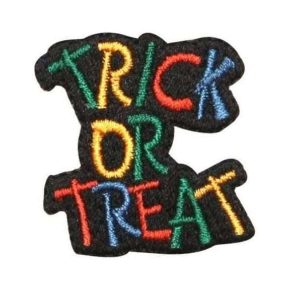 ID 0836A Trick Or Treat Patch Halloween Bag Sign Embroidered Iron On Applique