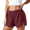 thumbnail image 2 of Trendfront Women's Mid Rise Athletic Running Shorts Built-in Liner Elastic Waist Gym Fitness Workout Activewear, 2 of 8