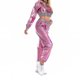 thumbnail image 5 of Pantalones casuales brillantes y holográficos de moda para mujer, 5 of 5