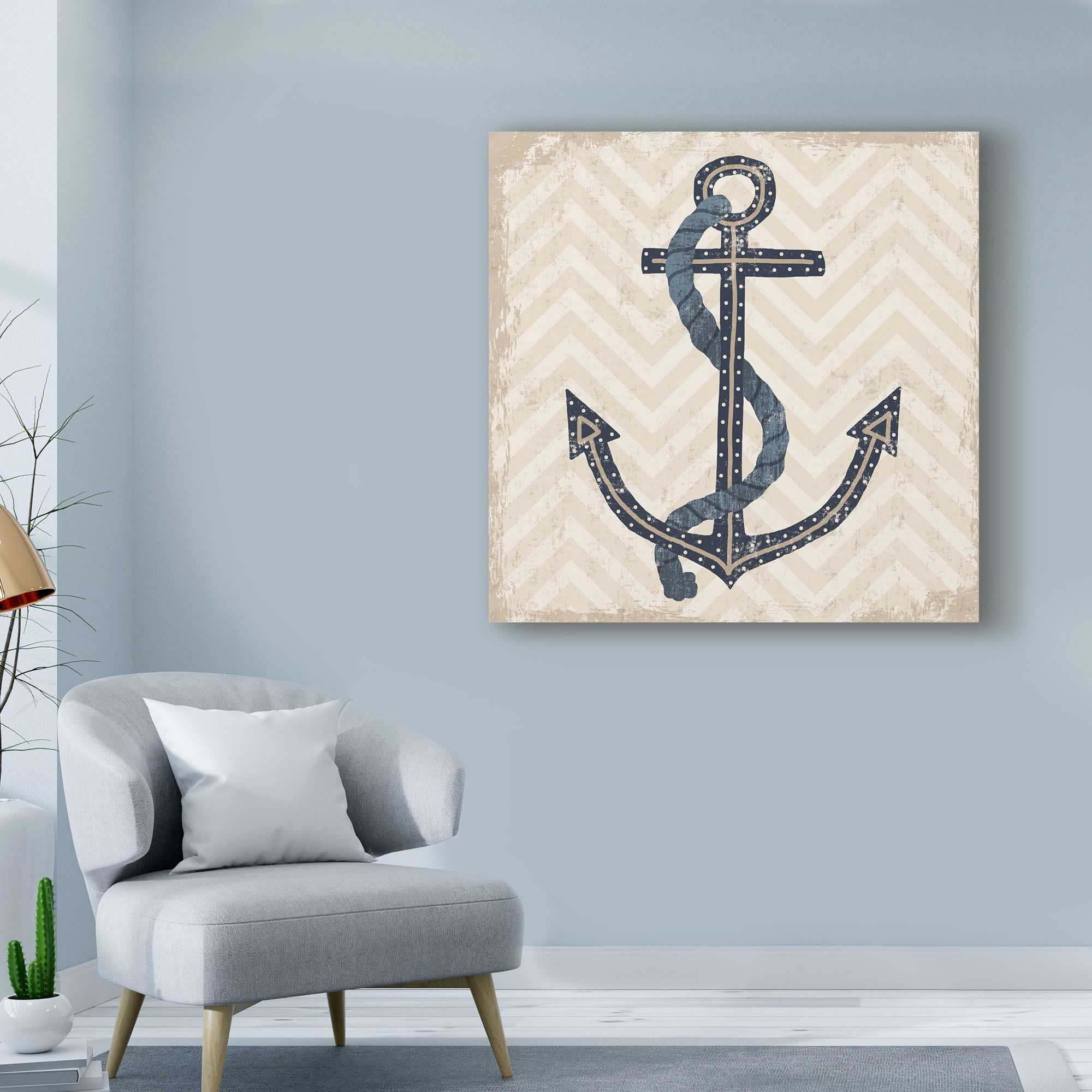 Trademark Fine Art 'Nautical Anchor' Canvas Art by Michael Mullan