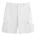 thumbnail image 4 of CQONEPT Cargo Shorts for Men Stretch Waist Tactical Short Knee Length Work Hiking Bermuda Shorts with 4 Pockets White XL, 4 of 5