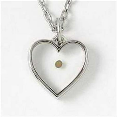 Necklace-Mustard Seed Heart w/20 Chain-Rhodium Plated