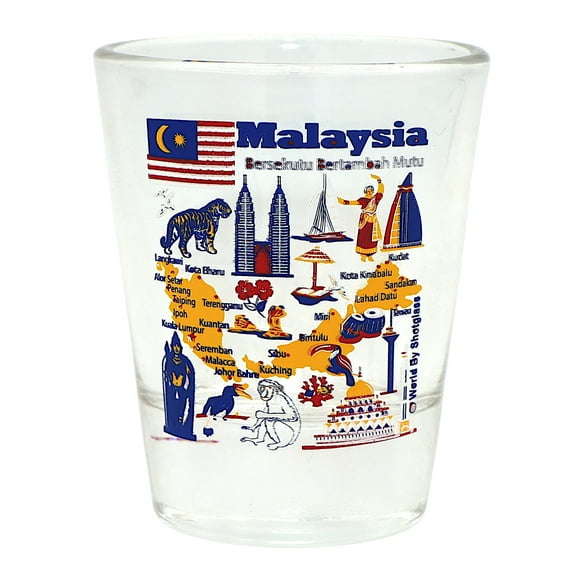 Malaysia Landmarks and Icons Collage shot glass
