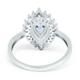 thumbnail image 3 of Pear Engagement Ring Baguette Simulated Cubic Zirconia 925 Sterling Silver Size 9, 3 of 5