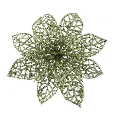 Tacky Christmas Gifts 2019 Fancyleo 10 PCS 2019 New Simulation Christmas Fake Flower Christmas Gift Decoration Hollow Red Christmas Flower 15cm Plastic Sticky Powder ()