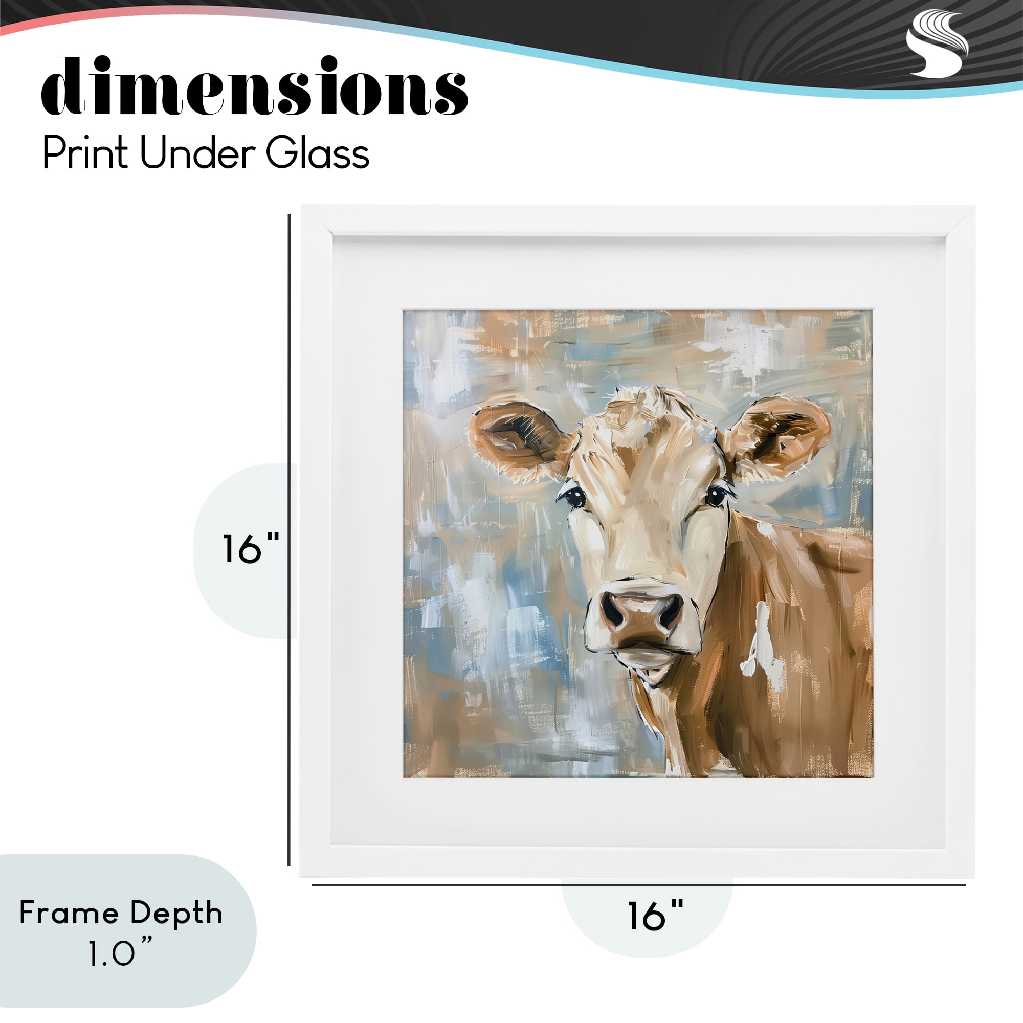 Stupell Industries The Brown Cow Abstract White Framed Print Under Glass, design by Tina LeCour