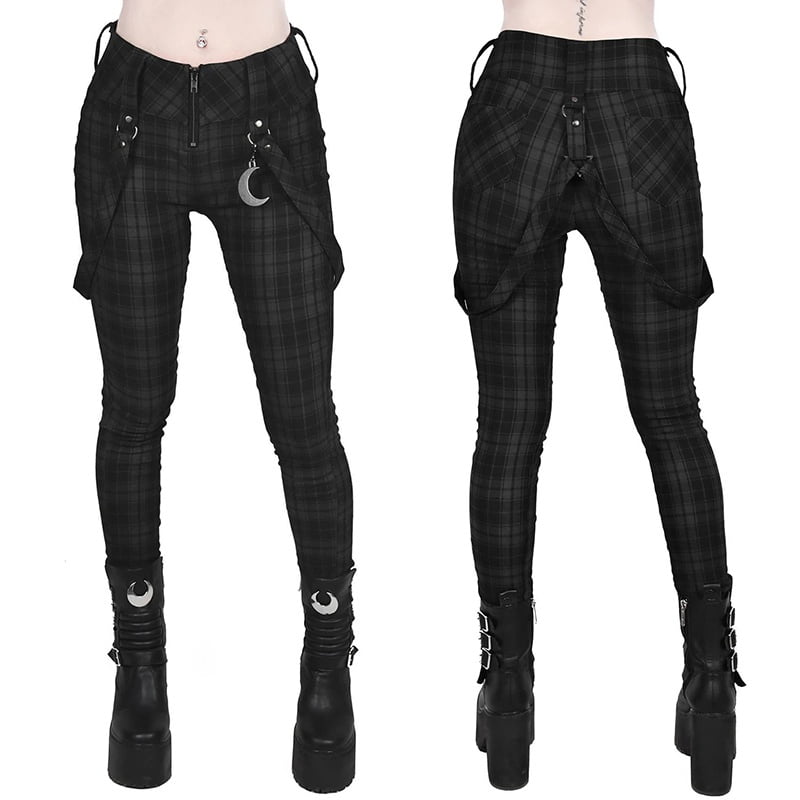 Women's Gothic Punk Plaid Pants Street 