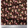 thumbnail image 3 of Soimoi Brown Cotton Duck Fabric Balloon & Teddy Bear Kids Print Fabric by the Yard 42 Inch Wide, 3 of 3