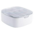 thumbnail image 1 of Naiovety Caja de Cable de datos de 5 rejillas, soporte multifunción de plástico, cargador a prueba de polvo, caja de joyería para llaves, Almacenamiento y organización del hogar Blanco, 1 of 6