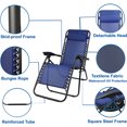 thumbnail image 2 of Relajante Textileno Jardín, Silla Plegable de Gravedad Cero, 165 x 112 x 65 cm, Azul, con Almohada, Textilene, Carga máxima: 100 kg, Material: Acero, 2 of 5