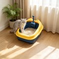 thumbnail image 5 of HWRETIE Semi Enclosed Cat Litter Box with Top Entry Lid High Sides Odor Control Covered Cat Toilet with Scoop Filter Splash Resistant Litter Tray for Indoor Cats, 5 of 6